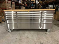 2025 stahlworks deluxe rvs 72 inch 15 laden werkbank - afbeelding 8 van  14