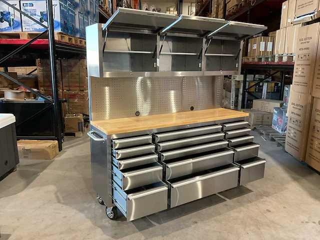 2025 stahlworks deluxe rvs 72 inch high 15 laden werkbank - afbeelding 7 van  19