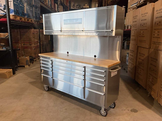 2025 stahlworks deluxe rvs 72 inch high 15 laden werkbank - afbeelding 1 van  19