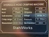 2025 stahlworks sw-51 hydraulische slangen krimp machine afpersmachine - afbeelding 6 van  29