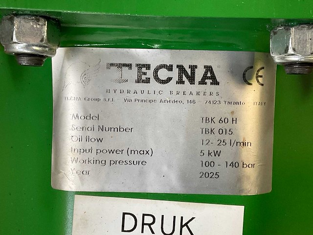 2025 tecna tbk 60 h hydraulische sloophamer (cw00) - afbeelding 7 van  7
