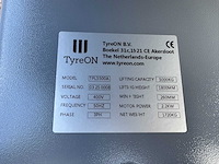 2025 tyreon tpl5500a - 4 koloms uitlijnhefbrug 5t met lucht hydraulische rolkrik (2,5t) en led rijbaanverlichting - afbeelding 16 van  16