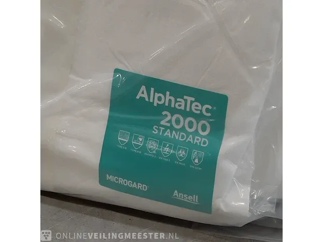 20x doos stoffen overall ansell, alphatec 2000 - afbeelding 4 van  7