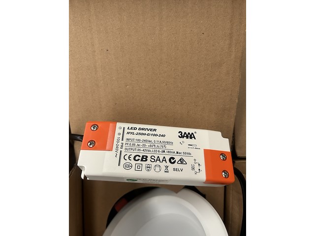 20x led inbouwspot/down light met led driver 8.5w 5000k ellipz lighting, dl304u0095 - afbeelding 3 van  4