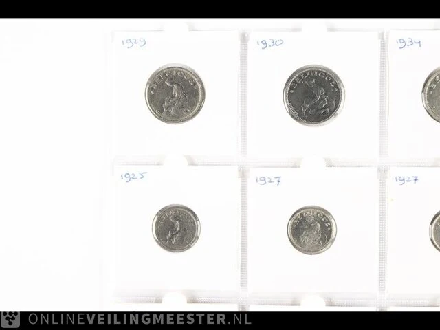 20x munten belgië 1925-1934 - afbeelding 2 van  8