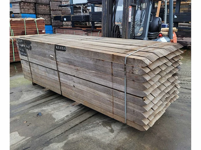2.300 m3 azobé palen 80 x 80mm 120 st./ 300cm - afbeelding 3 van  8