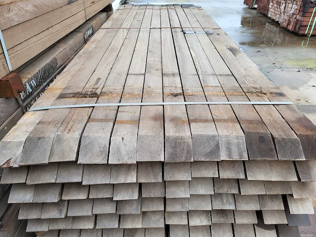 2.300 m3 azobé palen 80 x 80mm 120 st./ 300cm - afbeelding 6 van  8