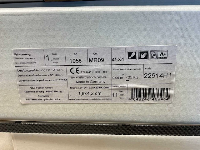 23m² villeroy & boch vloertegels porselein - antraciet wit - afbeelding 4 van  5