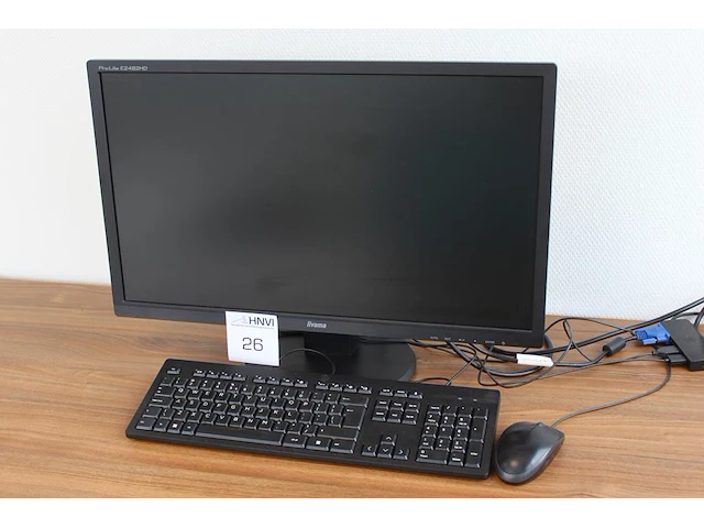 24 inch monitor iiyama incl. muis en toetsenbord. - afbeelding 1 van  1