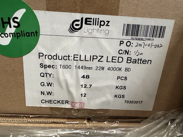 240x led batten bt5 1500 mm 22w 4000k ellipz lighting - afbeelding 5 van  5