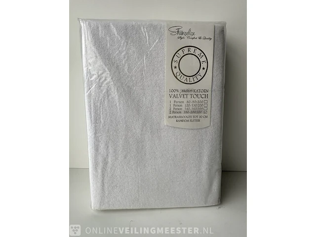24x molton , shanzelize supreme quality, wit 180-200x200cm - afbeelding 2 van  3