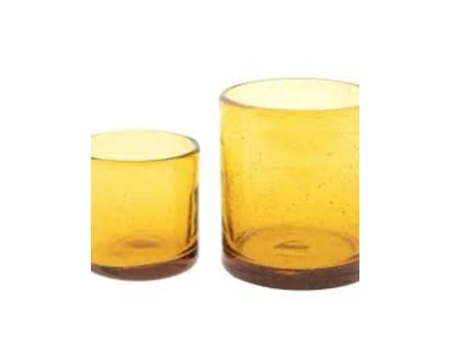 24x theelicht h7/d7cm dutz, votive bubbles, amber - afbeelding 1 van  2