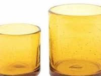 24x theelicht h7/d7cm dutz, votive bubbles, amber - afbeelding 1 van  2