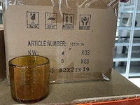 24x theelicht h7/d7cm dutz, votive bubbles, amber - afbeelding 2 van  2