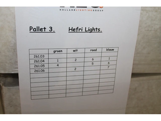 25 buitenwandlampen met hoogte 36 cm in diverse kleuren ( blauw, groen, wit en rood) op pallet. - afbeelding 4 van  4