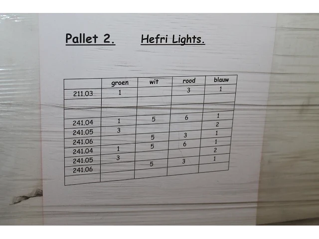 25 buitenwandlampen met hoogte 38 cm in diverse kleuren ( blauw, groen, wit en rood) op pallet. - afbeelding 6 van  6