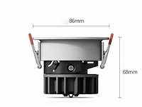 25 x inbouw led spot – 7w – 3000k warm wit – wit/zwart – cob – ø75mm – ip20 - afbeelding 4 van  6