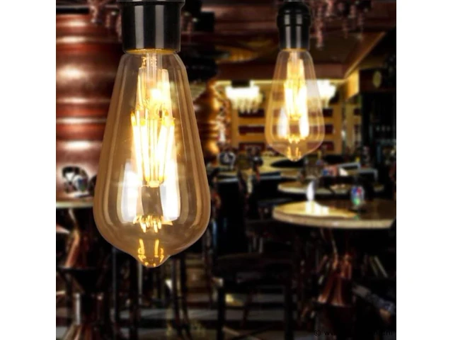 25 x st64 amber filament lamp – 6w – e27 – dimbaar – 2700k – 500 lm – ip20 – binnen - afbeelding 2 van  3