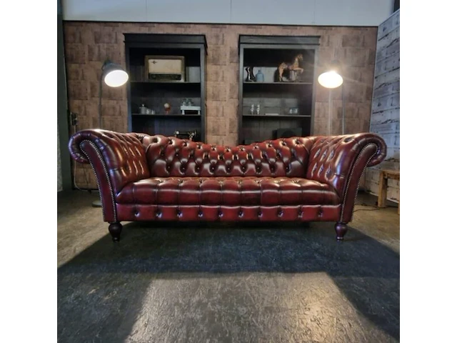 2,5-zits bank chesterfield, butterfly, rood - afbeelding 3 van  3
