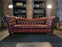 2,5-zits bank chesterfield, butterfly, rood - afbeelding 3 van  3