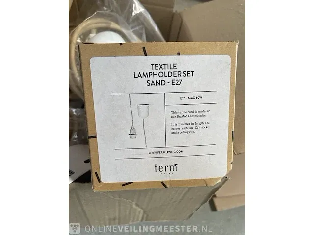 25x lichtarmatuur ferm living, textile lampholderset, sand - afbeelding 3 van  3