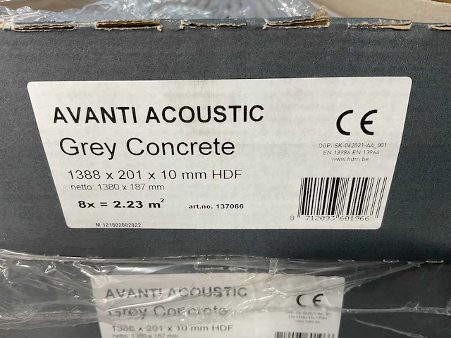 26,7m² hdm akoestische wandpanelen - betongrijs - 138,8x20,1 cm - afbeelding 7 van  8