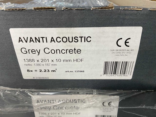 26,7m² hdm akoestische wandpanelen - betongrijs - 138,8x20,1 cm - afbeelding 7 van  8
