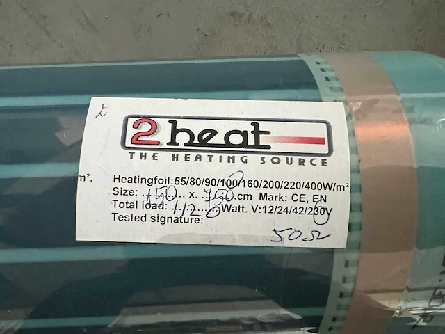 2heat - 150x750 - infrarood vloerverwarming - afbeelding 2 van  2