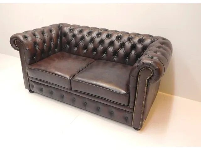 2x 2 zits bankstel chesterfield, springfield, bruin - afbeelding 1 van  3