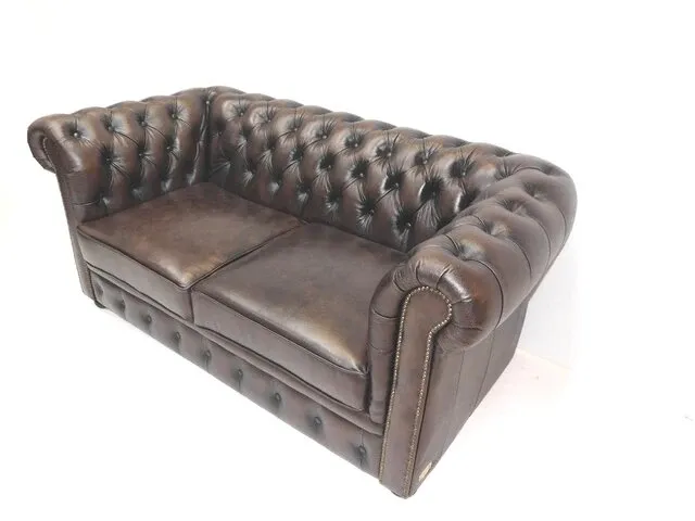 2x 2 zits bankstel chesterfield, springfield, bruin - afbeelding 2 van  3