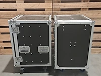 2x 5-laden flightcase, power dynamics, pd-fa6, met uitklapbare tafel