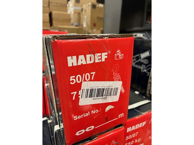 2x 50/07 750kg 3m rateltakel met certificaat, hadef professional - afbeelding 3 van  3