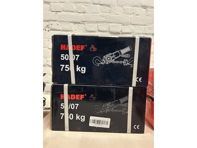 2x 50/07 750kg 3m rateltakel met certificaat hadef professional - afbeelding 1 van  2