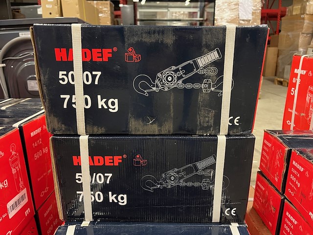 2x 50/07 750kg 3m rateltakel met certificaat, hadef professional - afbeelding 2 van  3