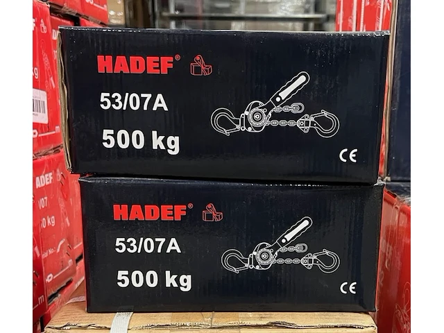 2x 53/07a 500kg 1m rateltakel met certificaat, hadef professional - afbeelding 2 van  2