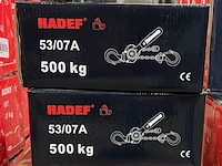 2x 53/07a 500kg 1m rateltakel met certificaat, hadef professional - afbeelding 2 van  2