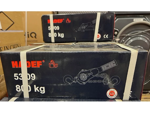 2x 53/09 800kg 1.5m rateltakel met certificaat, hadef professional - afbeelding 2 van  3
