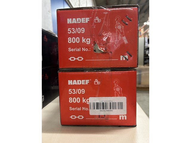 2x 53/09 800kg 1.5m rateltakel met certificaat hadef professional - afbeelding 2 van  2
