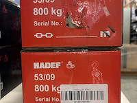 2x 53/09 800kg 1.5m rateltakel met certificaat hadef professional - afbeelding 2 van  2