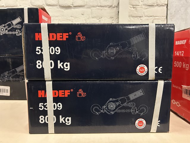 2x 53/09 800kg 1.5m rateltakel met certificaat hadef professional - afbeelding 1 van  2