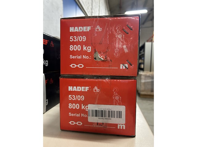 2x 53/09 800kg 1.5m rateltakel met certificaat hadef professional - afbeelding 2 van  2