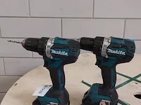 2x accu boormachine makita, ddf484, dml801 - afbeelding 1 van  11