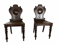 2x antieke victoriaanse halstoelen set bouwjaar 19e eeuw