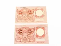 2x bankbiljetten 100 gulden nederland 1953 - afbeelding 4 van  6