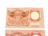 2x bankbiljetten 100 gulden nederland 1953 - afbeelding 5 van  6