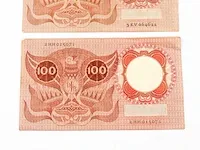 2x bankbiljetten 100 gulden nederland 1953 - afbeelding 6 van  6