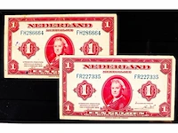 2x bankbiljetten nederland 1943
