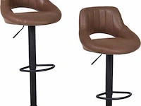 2x bar stoelen verstelbare hoogte bruin - afbeelding 2 van  5
