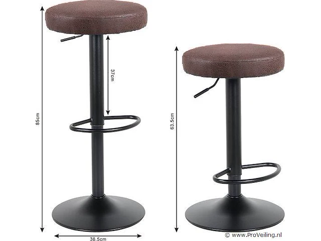 2x barkruk bruin - afbeelding 1 van  4