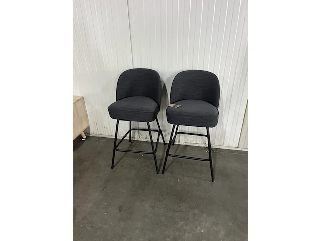2x barstoel bepurehome, vogue velvet, zithoogte ca. 64 cm, donkergrijs - afbeelding 1 van  2